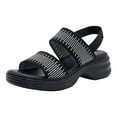 thumbnail image 1 of Leozcaa Women's Walking Wedge Sandals Backstrap Casual Platform Knit Slides Cushion Comfort Summer Shoes, 1 of 8