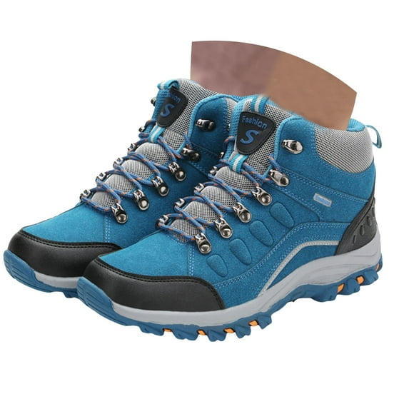 Leozcaa Women's Waterproof Hiking Boots Outdoor Trekking Camping Trail Warm and Velvet Fall Boots for Women