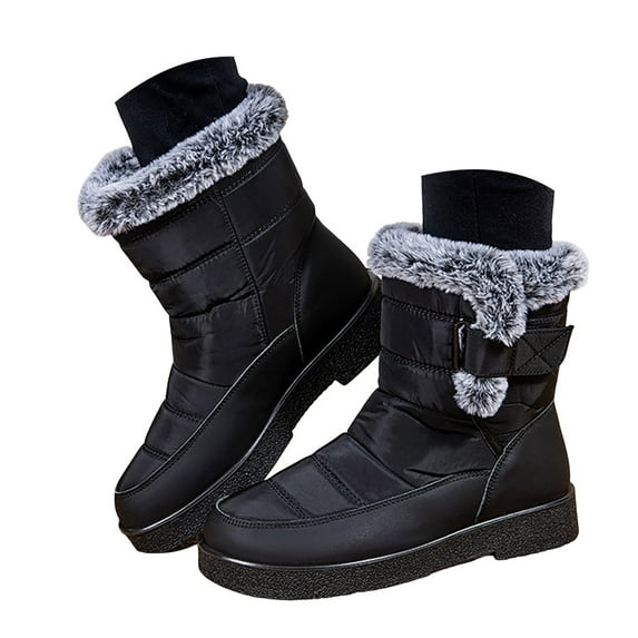 Leozcaa Women's Winter Boots Ankle Waterproof Lightweight Snow Sneaker Boots Warm Duck Boots Outdoor