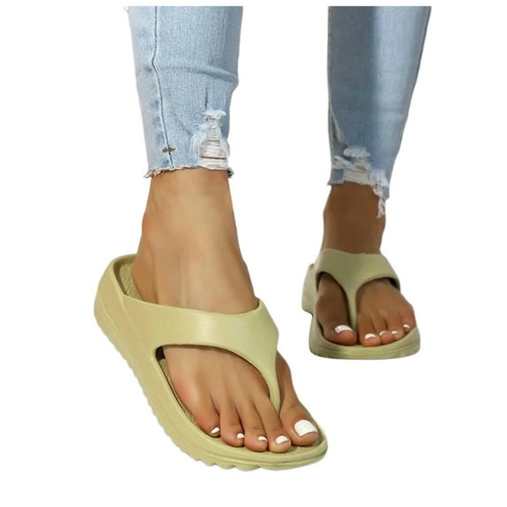 Leozcaa Womens Casual Flip Flops Yoga Mat Comfortable Cushion Arch Support Walking Thong Sandals Slipper