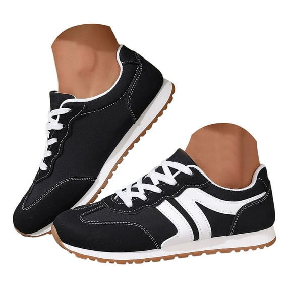 Leozcaa Womens Fashion Sneakers Classic Retro Trainers Skate Shoes Casual Comfort Walking Footwear Shoes