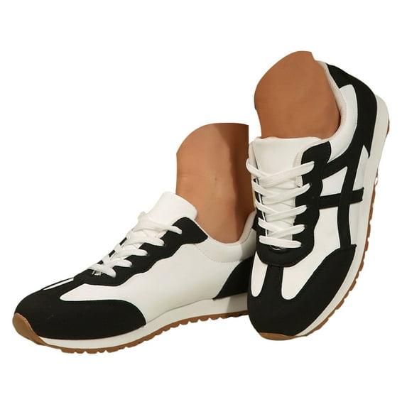 Leozcaa Womens Fashion Sneakers Classic Retro Trainers Skate Shoes Casual Comfort Walking Footwear Shoes