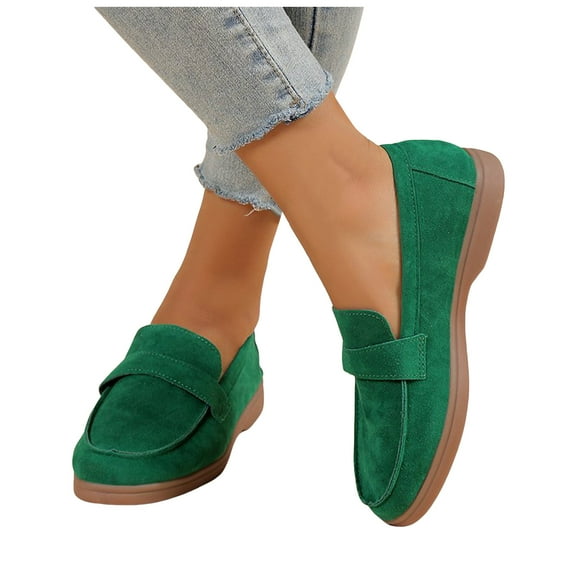 Leozcaa Womens Loafers Shoes Lug Sole Comfortable Slip On Work Office Business Casual Dress Shoes