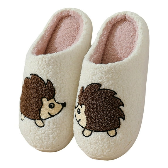 Home Slippers for Women Men Soft Plush Fuzzy Winter Holiday Slippers Comfy Bedroom Slip on Slippers Indoor Outdoor Home Shoes Gray Size 10