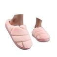 thumbnail image 1 of Leozcaa Womens Slippers Splicing Winter Warm with Memory Foam Fluffy House Shoes Platform Indoor Bedroom, 1 of 8