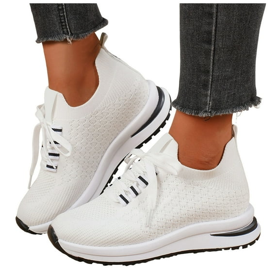 Leozcaa Womens Walking Shoes Slip On Sneakers Tennis Running Sport Workout Gym Athletic Casual Shoes