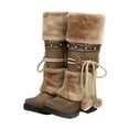 thumbnail image 1 of Leozcaa Womens Winter Snow Boots Walking Comfortable Hiking Tennis Booties Furry Mid Calf Warm Lightweight, 1 of 8