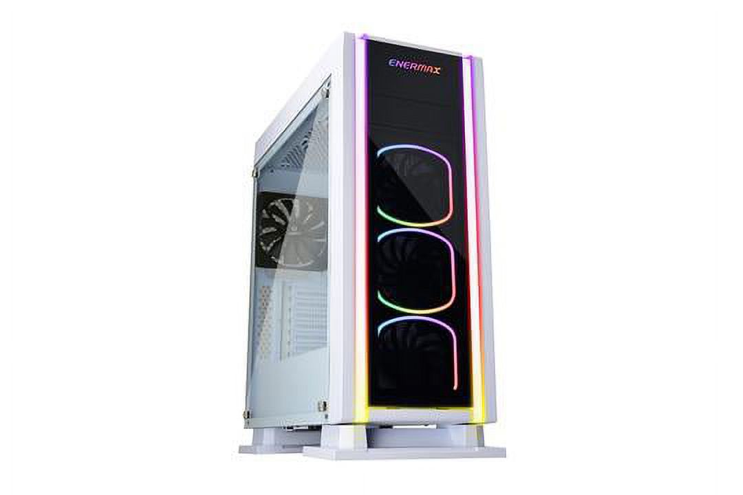 Lepatek Enermax Saberay Limited White Edition&nbsp; Addressable RGB Tempered Glass ATX Mid Tower Gaming PC Case, White - image 1 of 3