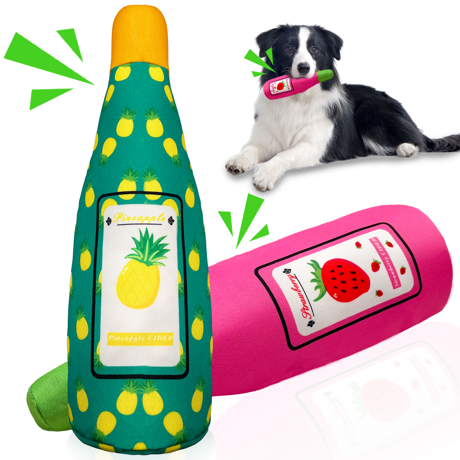 Lepawit 2 Pack No Stuffing Dog Squeaky Toys Crunchy Water Bottle Dog