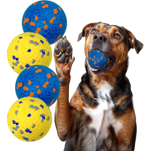 Lepawit Dog Balls for Aggressive Chewers, Floating Tennis Ball for Small Medium and Large Dogs - 4 Pack