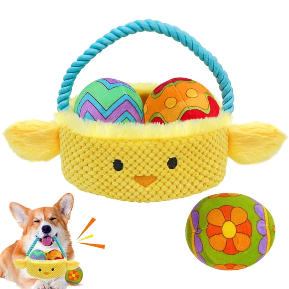 Lepawit Easter Dog Toys, Hide and Seek Dog Puzzle Toy for Small and Medium Dogs - Easter Basket
