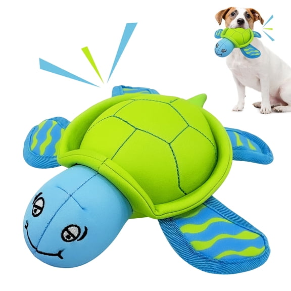 Lepawit Floating Dog Toys for Indoor or Outward Play, Squeaky Water Toy for Small and Medium Dogs - Turtle