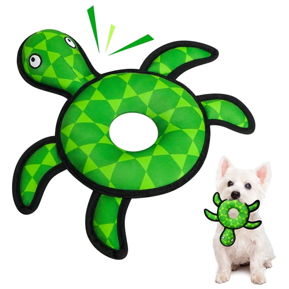 Lepawit Floating Dog Toys for Water Fetch, Squeaky Water Toy for Small and Medium Dogs - Turtle
