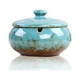 thumbnail image 1 of Lependor Ceramic Ashtray with Lids, Windproof, Cigarette Ashtray for Indoor or Outdoor Use?Ash Holder for Smokers,Desktop Smoking Ash Tray for Home Office Decoration - Blue, 1 of 7