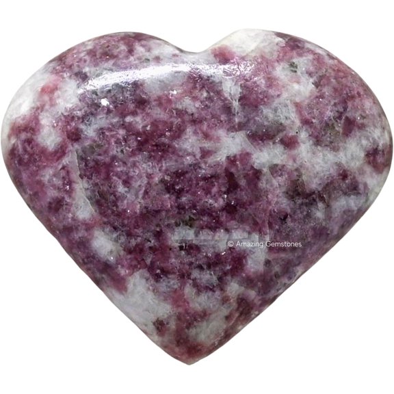 Lepidolite Crystal Heart - Pocket Massage Worry Stone