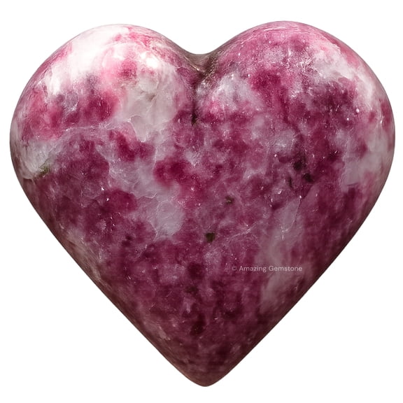 Lepidolite Crystal Heart - Pocket Massage Worry Stone