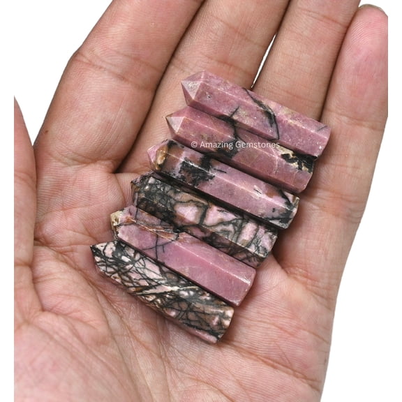 Lepidolite Crystal Hexagonal Points, DIY Jewelry Making (3 pcs)