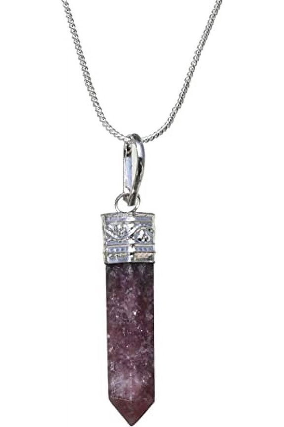 Lepidolite Crystal Point Pendant Necklace