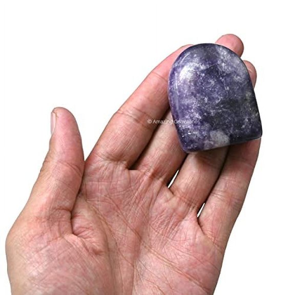 Lepidolite Crystal Standing Palm Stone