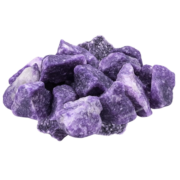 Lepidolite Rough Stones  Natural Raw Crystals for Tumbling (5 Pieces)