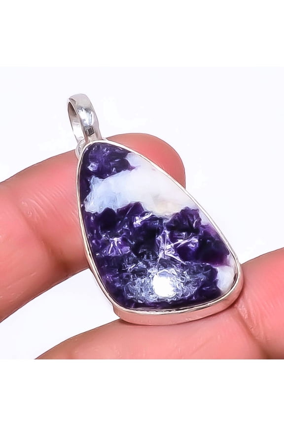 Lepidolite - San Diego 925 Sterling Silver Jewelry Pendant 1.56" T921, Christmas Gift, Gemstone Silver Jewelry, Lepidolite Pendant, New Year Sale
