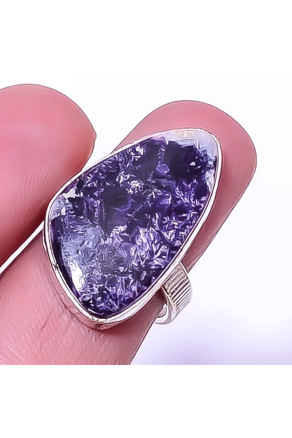 Lepidolite - San Diego 925 Sterling Silver Jewelry Ring s.7 R6068-62, Christmas Gift, Gemstone Silver Jewelry, Lepidolite Ring, New Year Sale