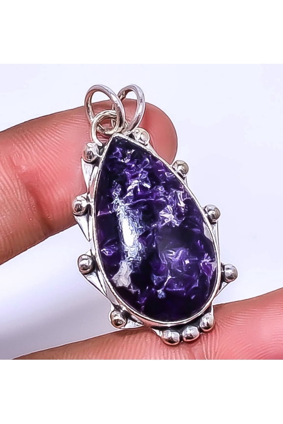 Lepidolite - San Diego 925 Sterling Silver Pendant 1.56" P764914, Christmas Gift