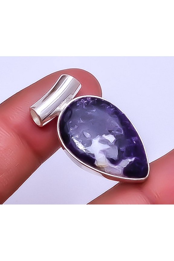 Lepidolite - San Diego Gemstone 925 Sterling Silver Pendant 1.33" P_9359_148_48