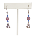 thumbnail image 1 of Lepidolite and Stamped Heart Earrings on Sterling Silver Hooks, 1 of 1