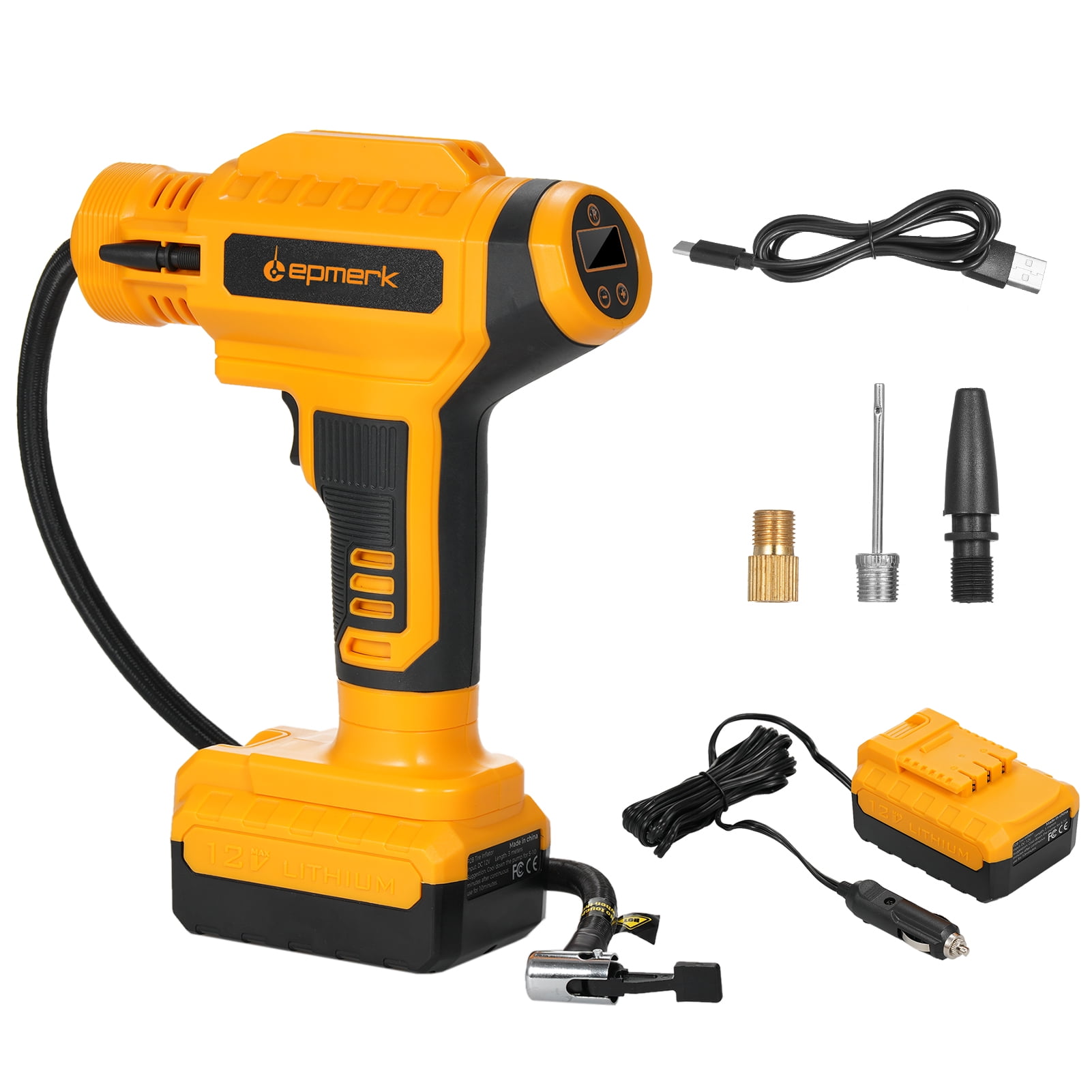 Lepmerk Lepmerk Cordless Tire Inflator Air Compressor 20V Rechargeable