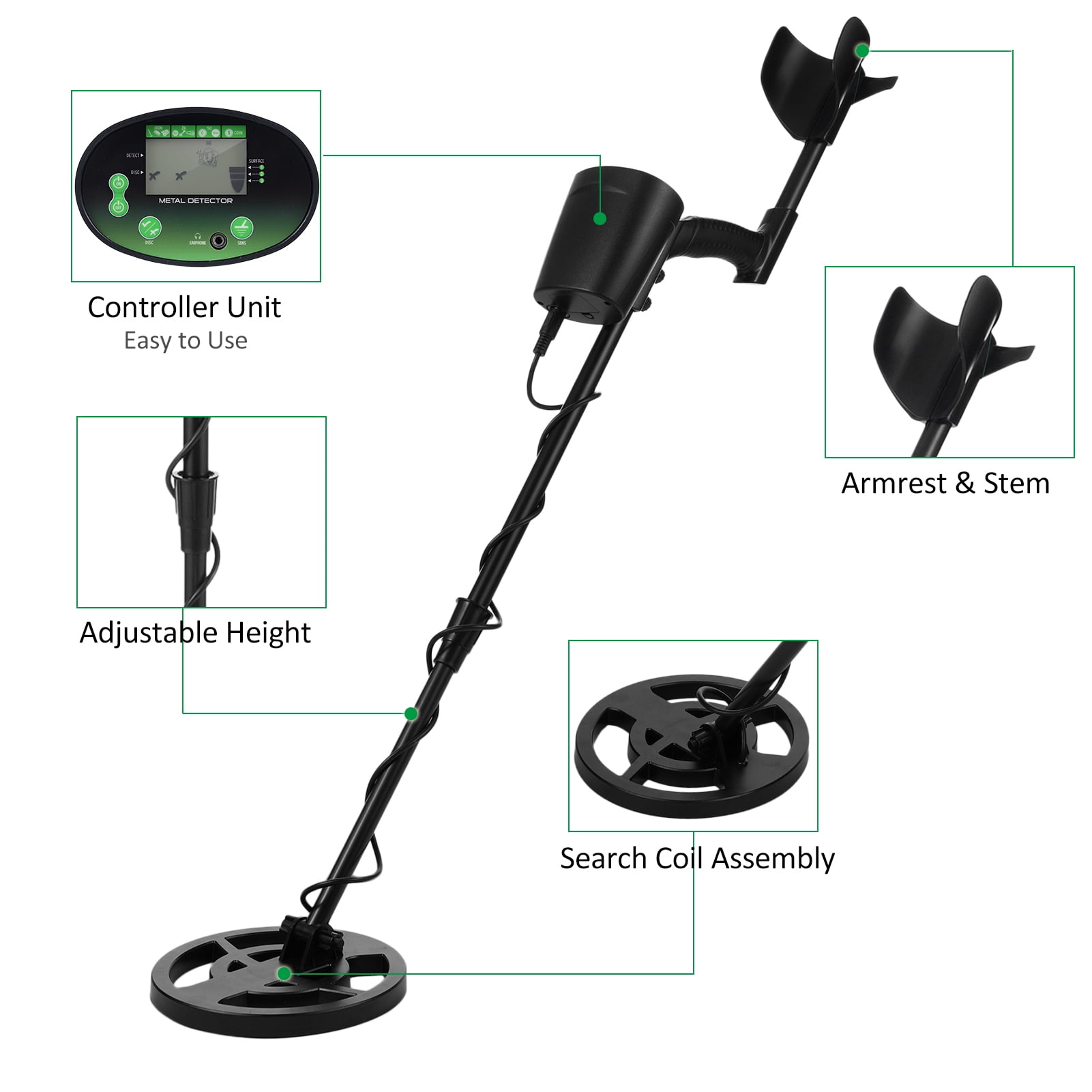 Lepmerk Metal Detector for Adults & Kids, Professional Accuracy, Waterproof, LCD Display, All Metal and Disc Mode , Find Metals and Gold with Confidence!