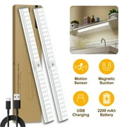 Lepotec 15.8Inch Under Cabinet Light - Wireless Rechargeable Motion Sensor LED Light with Built-in Magnet for Kitchen, Wardrobe, Closet