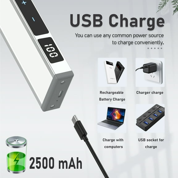 Lepotec 7.87" Rechargeable Touch Control Dimmable Under Cabinet Lights