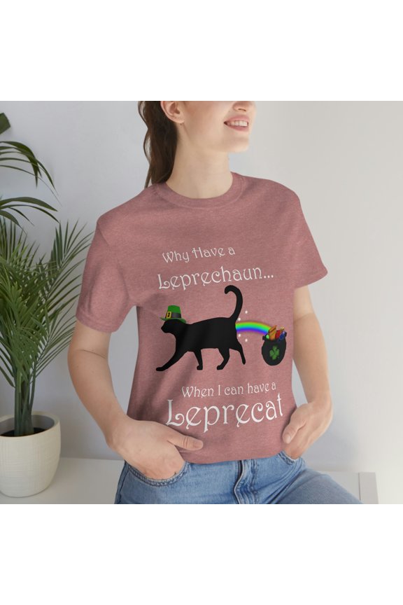Leprecat - Funny Irish Cat Leprechaun St Patricks Day Jersey Short Sleeve Tee - Funny Saint Patricks Day Shirt
