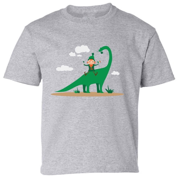 Leprechaun Dinosaur Graphic Shirt - St Patrick's Day Toddler Tees for Kids - Irish American Party Outfit Toddler Boys Girls T-Shirt Gifts