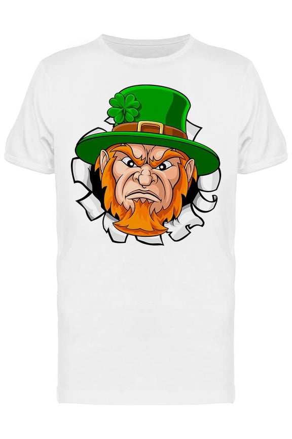 Leprechaun Face T-Shirt Men -Image by Shutterstock, Male Large