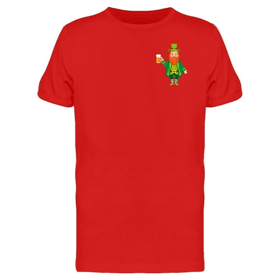 Leprechaun Lifting Beer Mug T-Shirt Men -Image by Shutterstock, Male Small