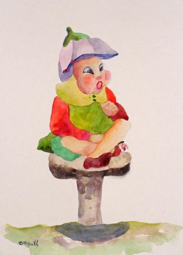 Leprechaun Mushroom Canvas Art - Kay Smith (15 x 21)