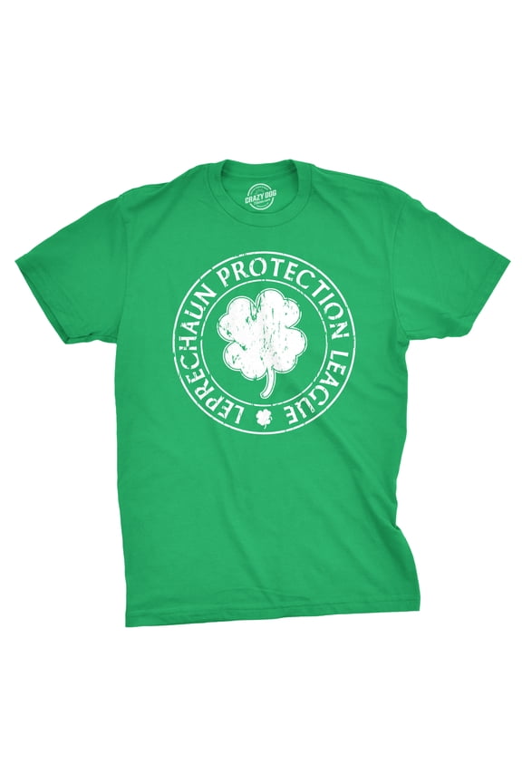 Leprechaun Protection League T Shirt Funny Green Saint Patricks Day Novelty Tee Graphic Tees