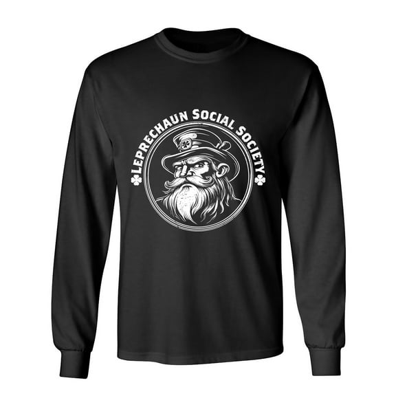 Leprechaun Social Society Sarcastic Humor Novelty Men's Long Sleeve Shirts