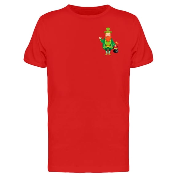 Leprechaun Waving Gold Upper T-Shirt Men -Image by Shutterstock, Male Small