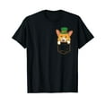 thumbnail image 1 of Leprechaun Welsh Corgi Pocket St Patricks Day Pet Dog Gift T-Shirt, 1 of 5