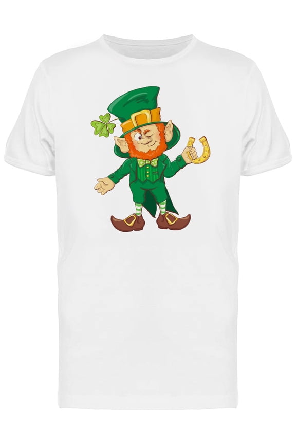 Leprechaun With Gold Horseshoe T-Shirt Men -Image by Shutterstock, Male Medium