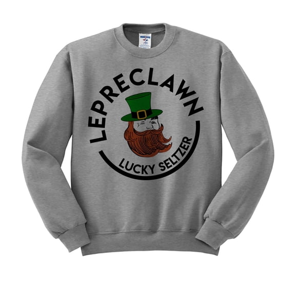 Lepreclawn Funny St. Patrick's Day Sweatshirt 2X-Large Grey