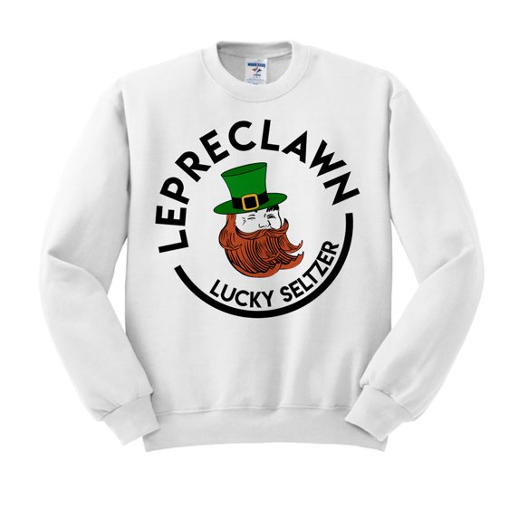 Lepreclawn Funny St. Patrick's Day Sweatshirt 2X-Large White