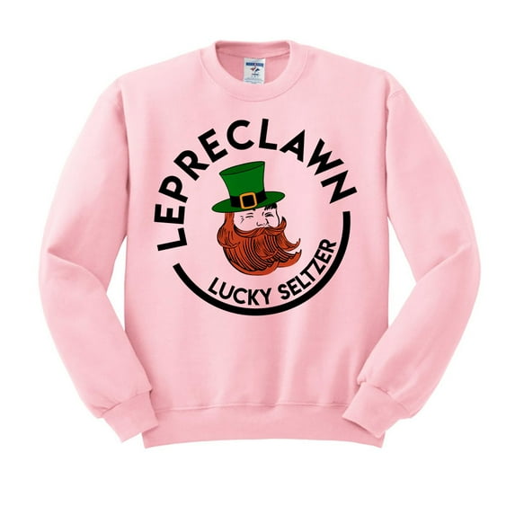 Lepreclawn Funny St. Patrick's Day Sweatshirt Medium Pink