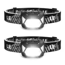 Lepro 2-Pack LED Battery Powered Head lamp  , Super Bright Flashlights with Adjustable Headband and Red Lights 6 Modes, IPX4 Waterproof , Suitable for Outdoor Camping Sports