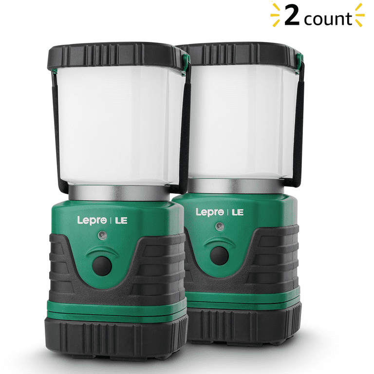 Lepro 2 Pack Rechargeable Camping Lanterns LED 1000LM 4400mAh Long lasting Perfect Lantern Flashlight for Hurricane and Power Outage Emergency