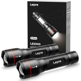 https://i5.walmartimages.com/seo/Lepro-2-Pack-LED-Flashlights-LE2000-High-Lumen-5-Lighting-Modes-Zoomable-Waterproof-Pocket-Size-Small-Tactical-Flash-light-Outdoor-Emergency-Camping_6fb0e682-1f61-4b45-b76a-c4a92b623a54.db965ae02e8111e1c4720fd1e6d46c65.jpeg?odnHeight=264&odnWidth=264&odnBg=FFFFFF