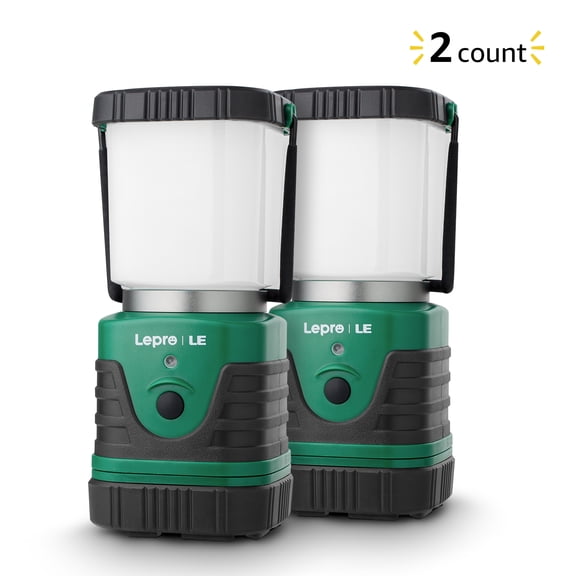 Lepro Rechargeable LED Camping Lanterns 2-Pack, 1000 Lumens, 4400mAh Battery, Long Runtime, Emergency Light